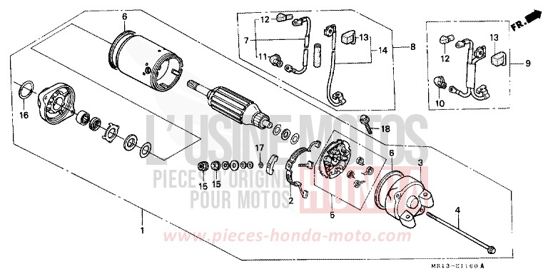 STARTING MOTOR for Shadow CANDY GLORY RED-U (R101) from 1993