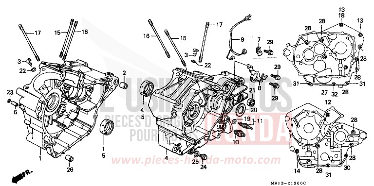 CRANKCASE for Shadow PEARL CORAL REEF BLUE (B140D) from 1993