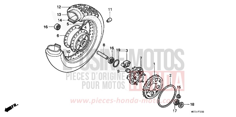 REAR WHEEL for Shadow PEARL CORAL REEF BLUE (B140D) from 1993