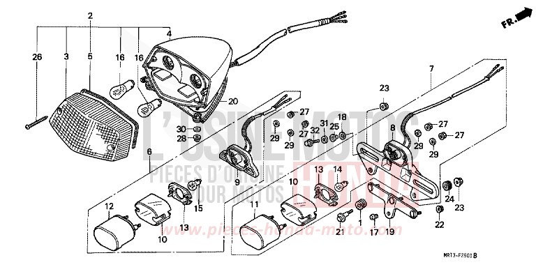 TAILLIGHT (VT600C/CD) for Shadow PEARL CORAL REEF BLUE (B140D) from 1993