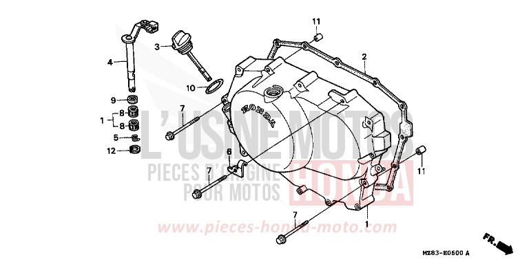 RIGHT CRANKCASE COVER for Shadow ACCURATE SILVER METALLIC (NH146B) from 1994