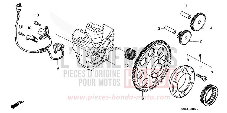 PULSE GENERATOR/ STARTING CLUTCH for Shadow BLACK (NH1K) from 1994