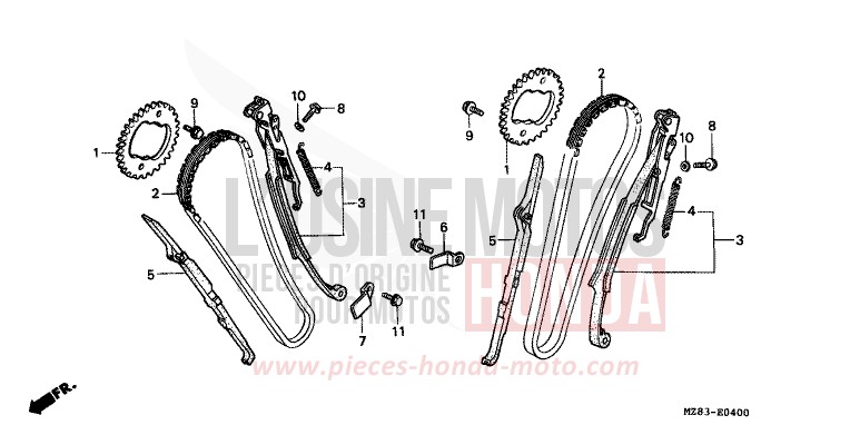 CAM CHAIN/TENSIONER for Shadow BLACK (NH1K) from 1995