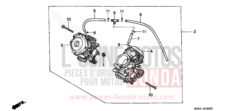CARBURETOR (ASSY.) for Shadow BLACK (NH1K) from 1995