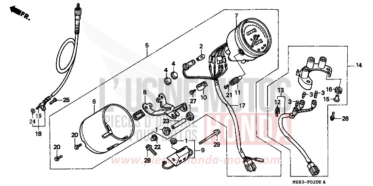METER for Shadow BLACK (NH1K) from 1995