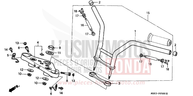HANDLE PIPE (1) for Shadow BLACK (NH1K) from 1995