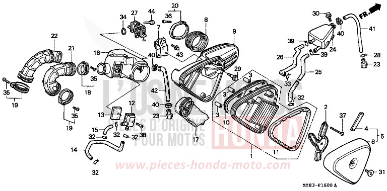 AIR CLEANER for Shadow BLACK (NH1K) from 1995