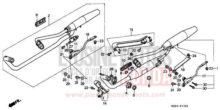 EXHAUST MUFFLER for Shadow BLACK (NH1K) from 1995