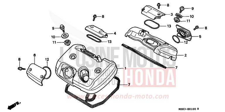 CYLINDER HEAD COVER for Shadow CANDY GLORY RED-U (R101B) from 1995