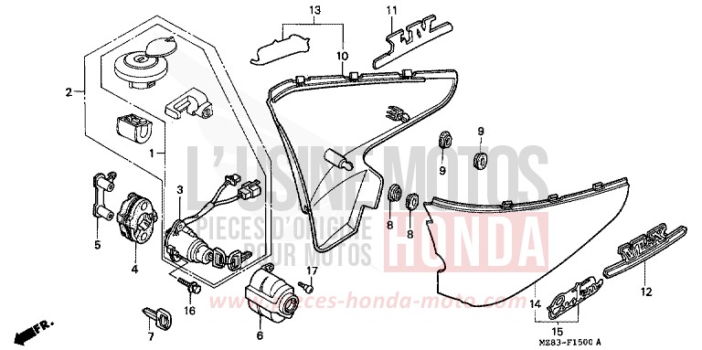 SIDE COVER for Shadow CANDY GLORY RED-U (R101B) from 1995