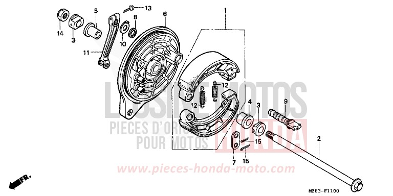 REAR BRAKE PANEL for Shadow PEARL CORAL REEF BLUE (B140A) from 1995