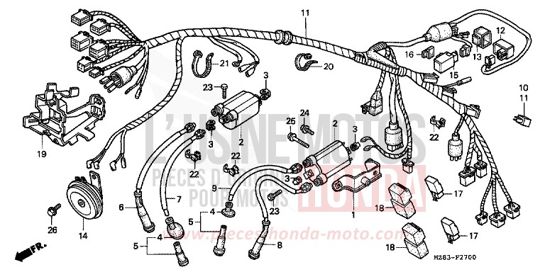 WIRE HARNESS for Shadow PEARL CORAL REEF BLUE (B140A) from 1995