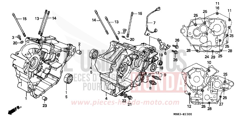 CRANKCASE for Shadow BLACK (NH1O) from 1996