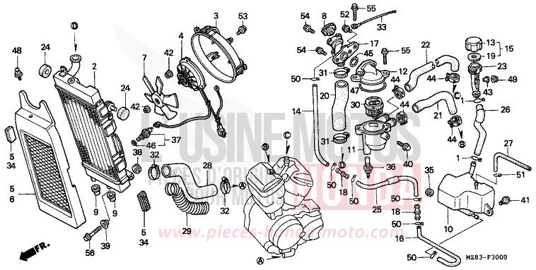 RADIATOR for Shadow BLACK (NH1O) from 1996