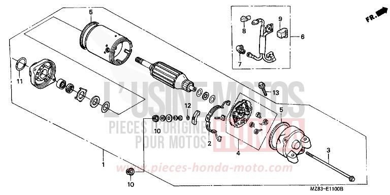 STARTING MOTOR for Shadow CANDY GLORY RED-U (R101B) from 1996