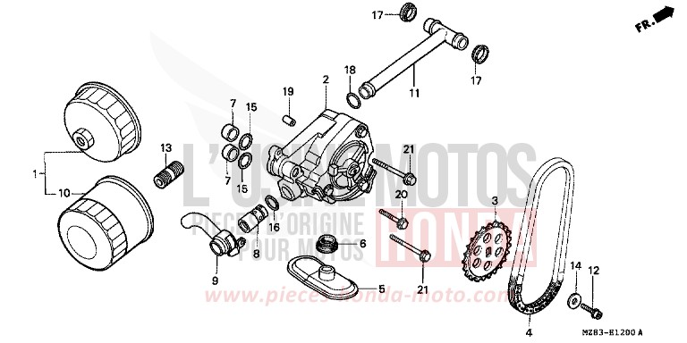 OIL FILTER/OIL PUMP for Shadow CANDY GLORY RED-U (R101B) from 1996
