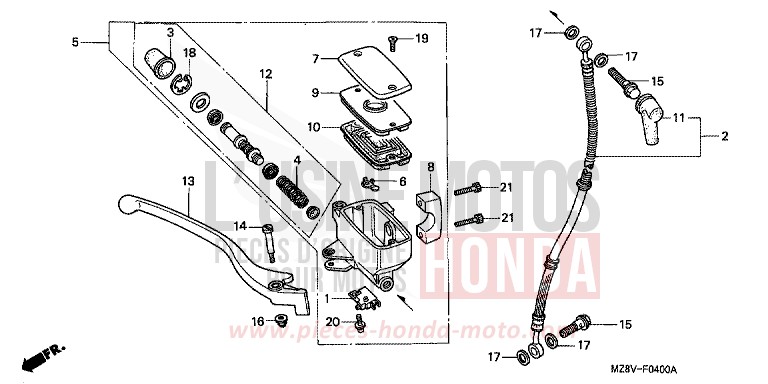 FR. BRAKE MASTER CYLINDER for Shadow BLACK (NH1K) from 1997