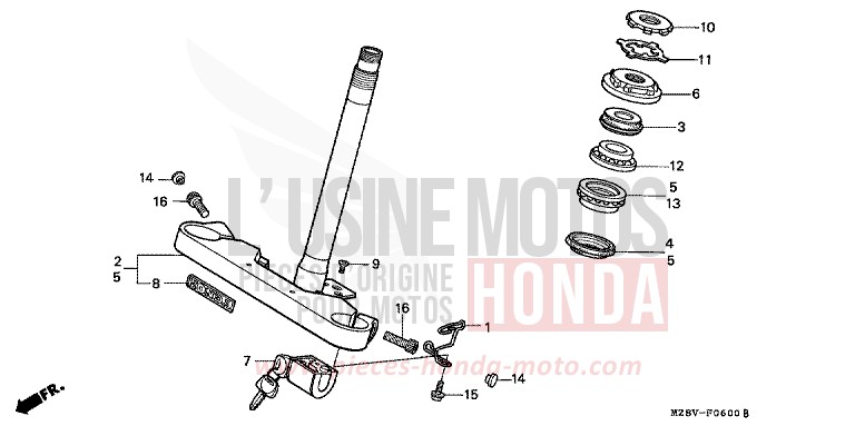STEERING STEM for Shadow BLACK (NH1K) from 1997