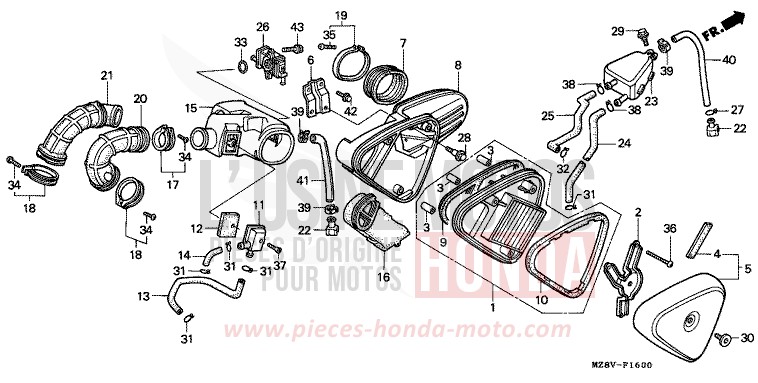 AIR CLEANER (1) for Shadow BLACK (NH1K) from 1997