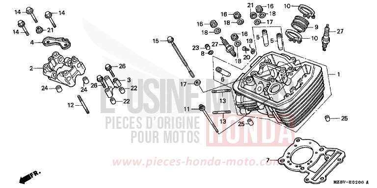CYLINDER HEAD (FRONT) for Shadow BLACK (NH1H) from 1997