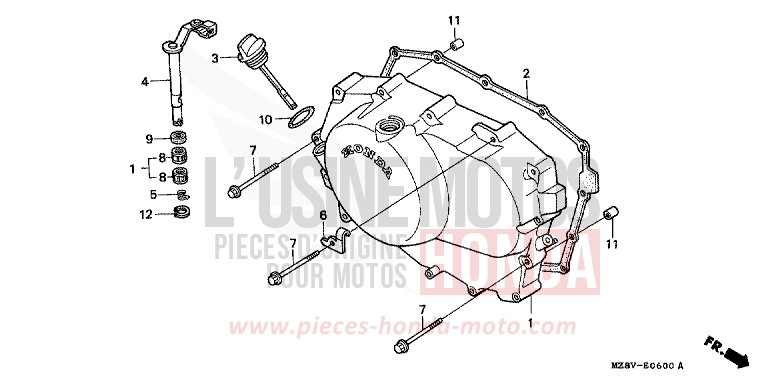 RIGHT CRANKCASE COVER for Shadow BLACK (NH1H) from 1997