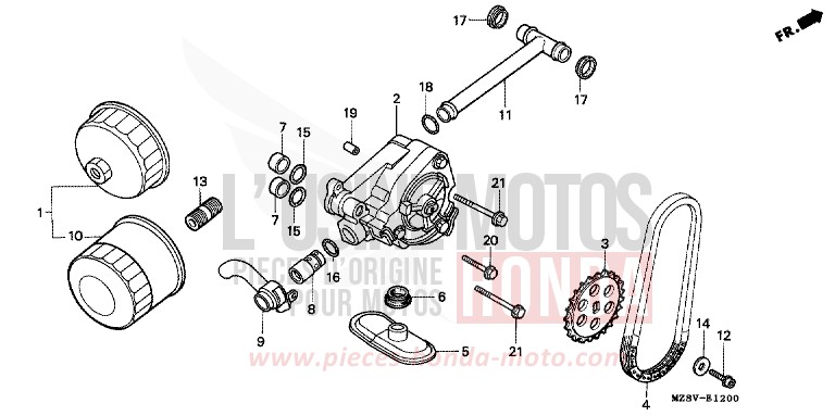 OIL FILTER/OIL PUMP for Shadow BLACK (NH1H) from 1997