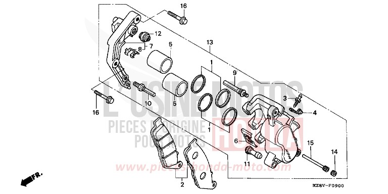 FRONT BRAKE CYLINDER for Shadow BLACK (NH1H) from 1997