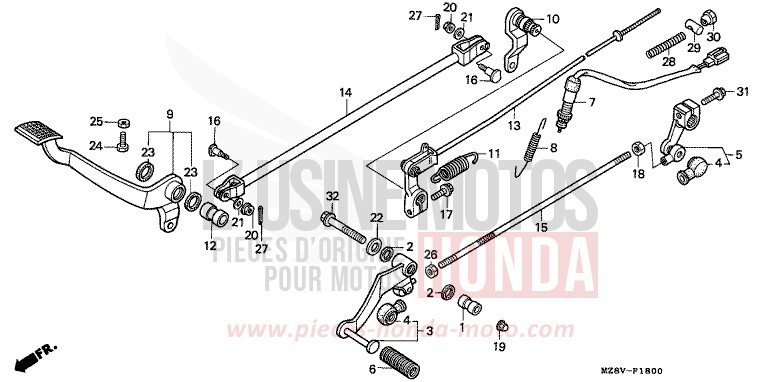 PEDAL for Shadow BLACK (NH1H) from 1997