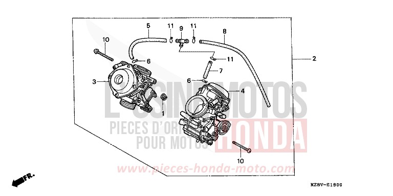 CARBURETOR (DUAL) (ASSY.) for Shadow PEARL SHINING YELLOW (Y124B) from 1997