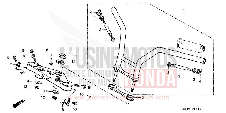 HANDLE PIPE/TOP BRIDGE (1) for Shadow PEARL SHINING YELLOW (Y124B) from 1997