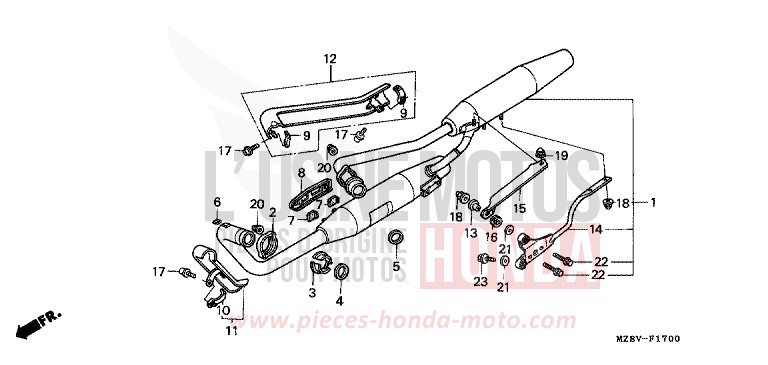 EXHAUST MUFFLER for Shadow PEARL SHINING YELLOW (Y124B) from 1997