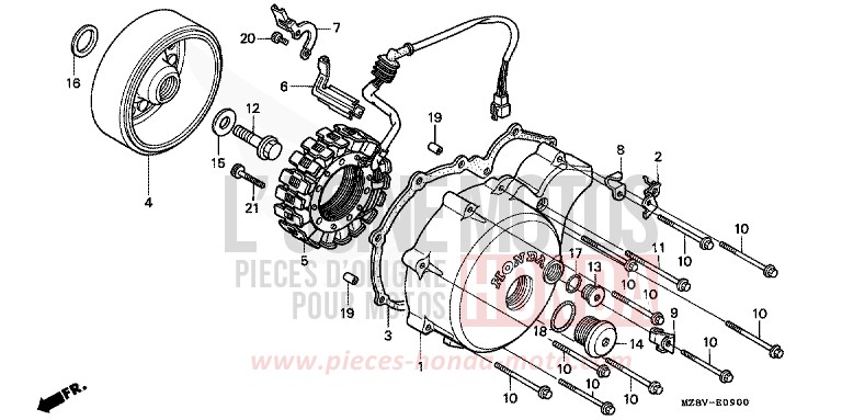 LEFT CRANKCASE COVER/ GENERATOR for Shadow BLACK (NH1) from 1998