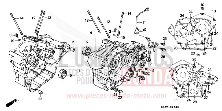 CRANKCASE for Shadow BLACK (NH1) from 1998