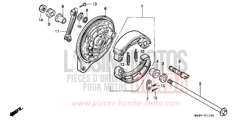 REAR BRAKE PANEL for Shadow BLACK (NH1) from 1998