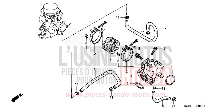 INTAKE MANIFOLD for Shadow PEARL SIERRA GREEN (G156) from 1998