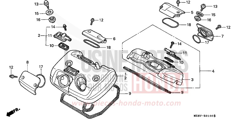 CYLINDER HEAD COVER for Shadow BLACK (NH1) from 1999