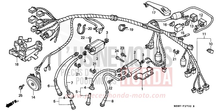 WIRE HARNESS for Shadow BLACK (NH1) from 1999