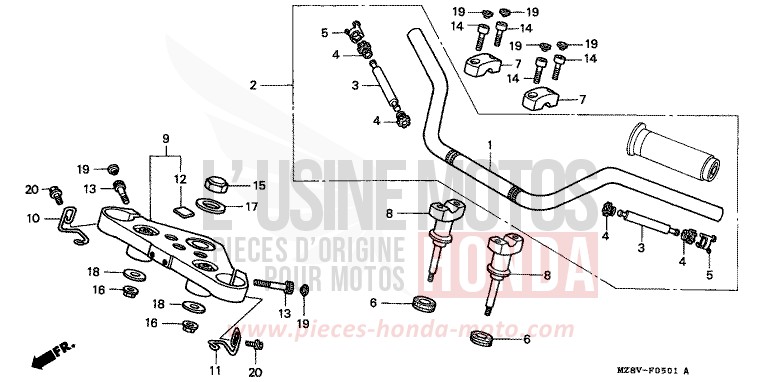 HANDLE PIPE/TOP BRIDGE (2) for Shadow SAHARA BULE METALLIC (PB273) from 1999