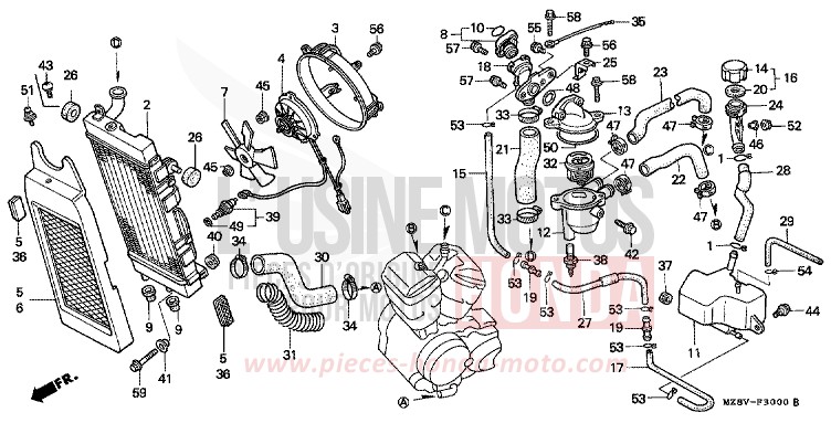 RADIATOR for Shadow SAHARA BULE METALLIC (PB273) from 1999