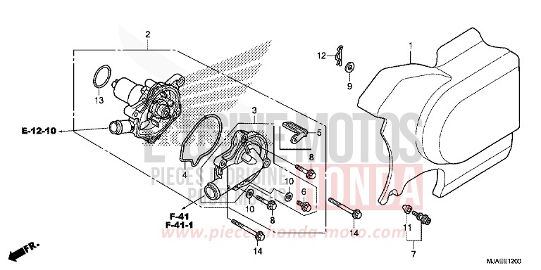 WATER PUMP for Shadow TITANIUM BLADE METALLIC (YR316) from 2014