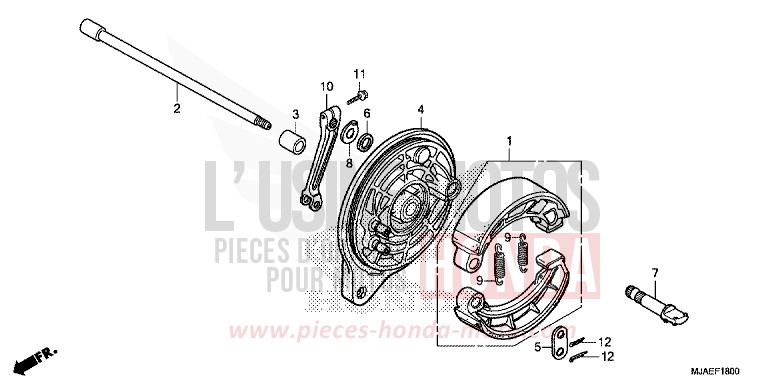 REAR BRAKE PANEL (VT750C2B/C) for Shadow TITANIUM BLADE METALLIC (YR316) from 2014