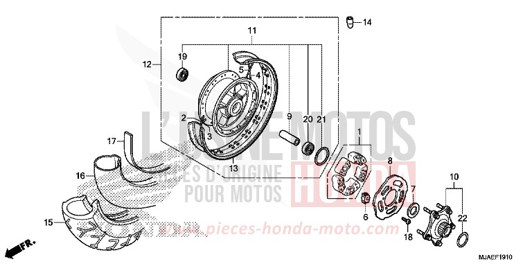 REAR WHEEL (VT750C2B/C) for Shadow TITANIUM BLADE METALLIC (YR316) from 2014