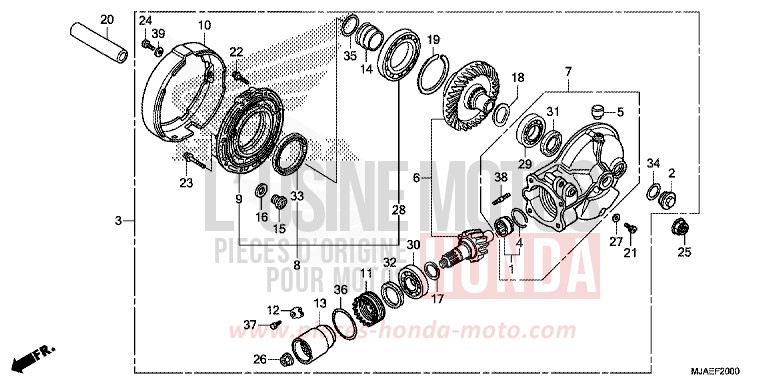 FINAL DRIVEN GEAR for Shadow TITANIUM BLADE METALLIC (YR316) from 2014