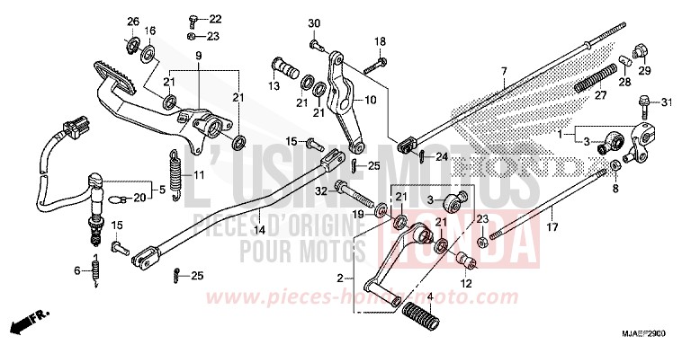 PEDAL (VT750CS/C2B/C2S/C) for Shadow TITANIUM BLADE METALLIC (YR316) from 2014