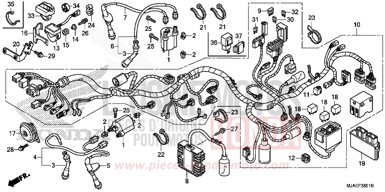 WIRE HARNESS (VT750C2B/C) for Shadow TITANIUM BLADE METALLIC (YR316) from 2014