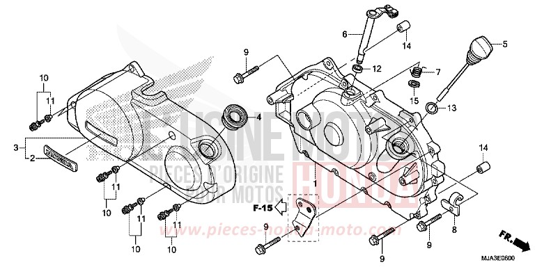 RIGHT CRANKCASE COVER (VT750C/C2S/CA/CS) for Shadow GLINT WAVE BLUE METALLIC (B197) from 2013