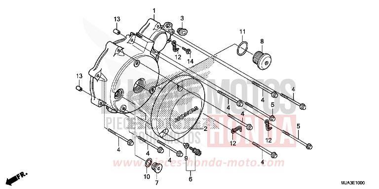 LEFT CRANKCASE COVER (VT750C/C2S/CA/CS) for Shadow GLINT WAVE BLUE METALLIC (B197) from 2013