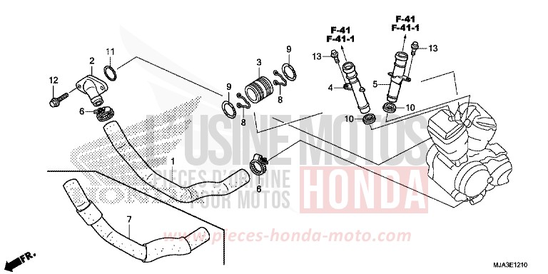 WATER PIPE for Shadow GLINT WAVE BLUE METALLIC (B197) from 2013