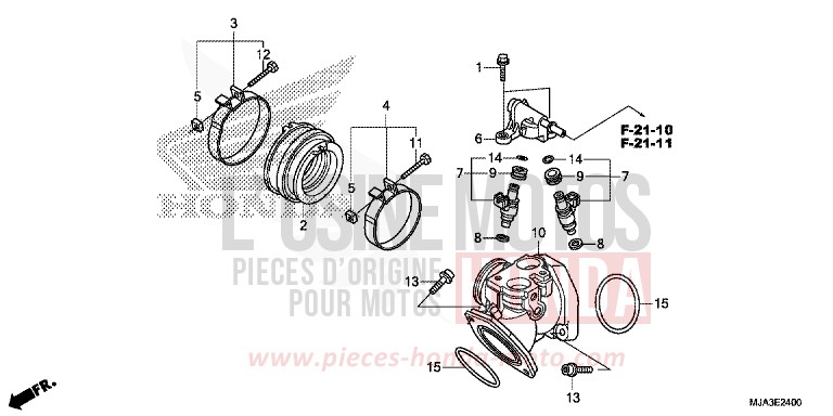 INLET MANIFOLD for Shadow GLINT WAVE BLUE METALLIC (B197) from 2013