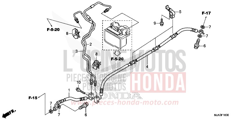 REAR BRAKE HOSE for Shadow GLINT WAVE BLUE METALLIC (B197) from 2013